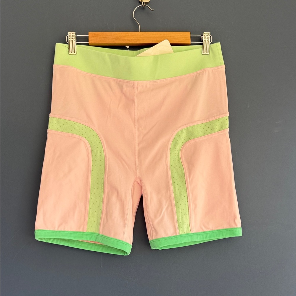 Fabletics Pink and Green Bike Shorts